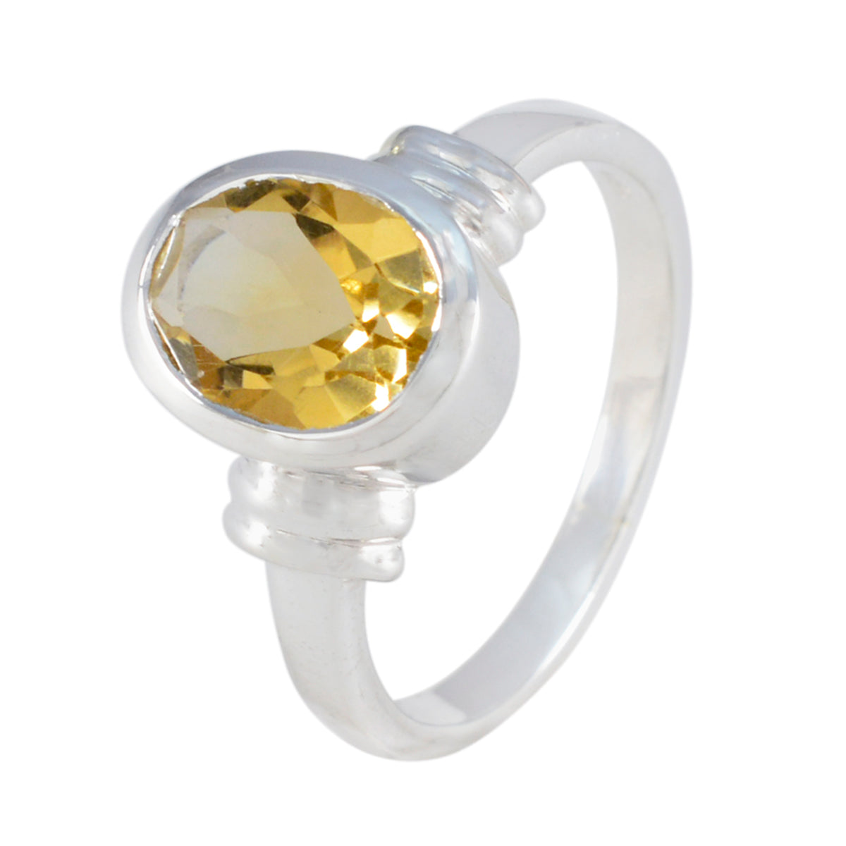 Citrine Solitaire African Sterling Silver Yellow Gemstones Minimal Abstract Ring Jewelry Secondary image