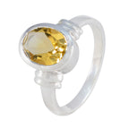 Citrine Solitaire African Sterling Silver Yellow Gemstones Minimal Abstract Ring Jewelry