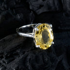 Citrine Solitaire Egyptian Sterling Silver Yellow Gems Featherlight Heritage Ring Jewellery
