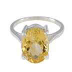 Citrine Solitaire Egyptian Sterling Silver Yellow Gems Featherlight Heritage Ring Jewellery