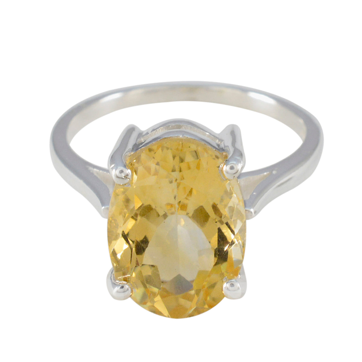 Citrine Solitaire Egyptian Sterling Silver Yellow Gems Featherlight Heritage Ring Jewellery