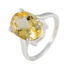 Citrine Solitaire Egyptian Sterling Silver Yellow Gems Featherlight Heritage Ring Jewellery