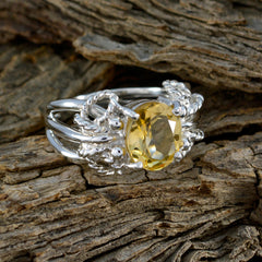 Citrine Solitaire Spanish 925 Silver Yellow Gems Essential  Rope Wire Ring Jewelry