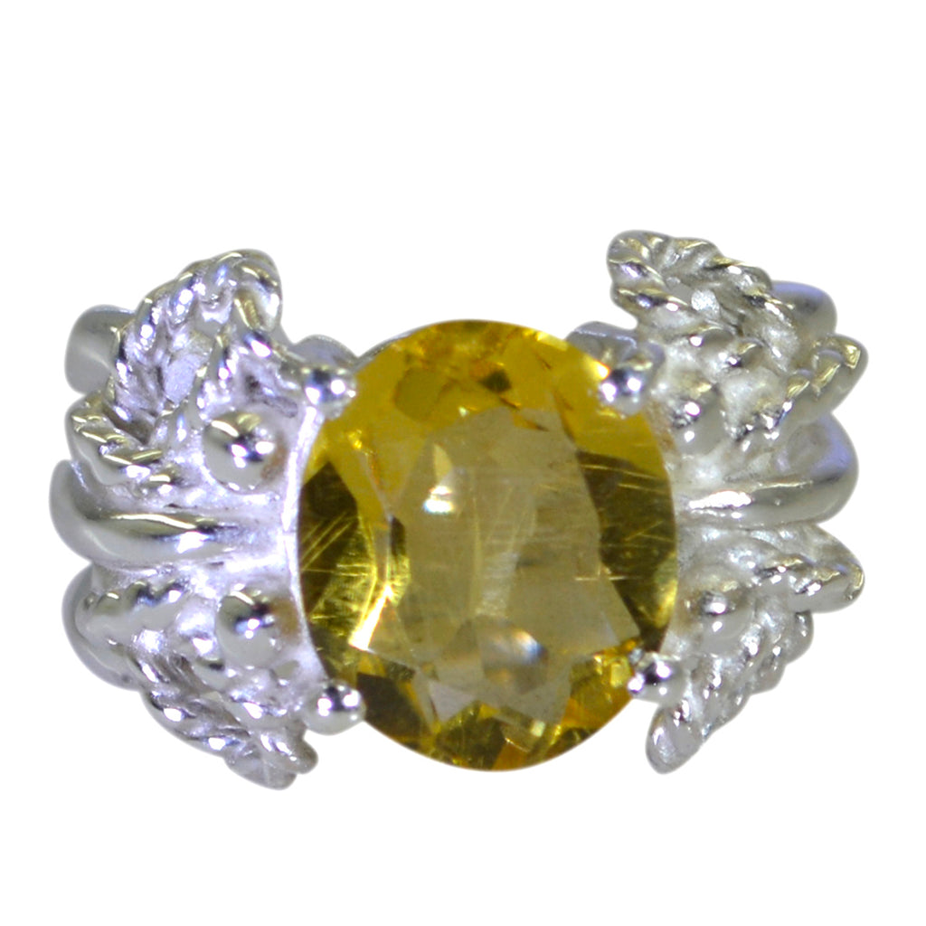 Citrine Solitaire Spanish 925 Silver Yellow Gems Essential  Rope Wire Ring Jewelry