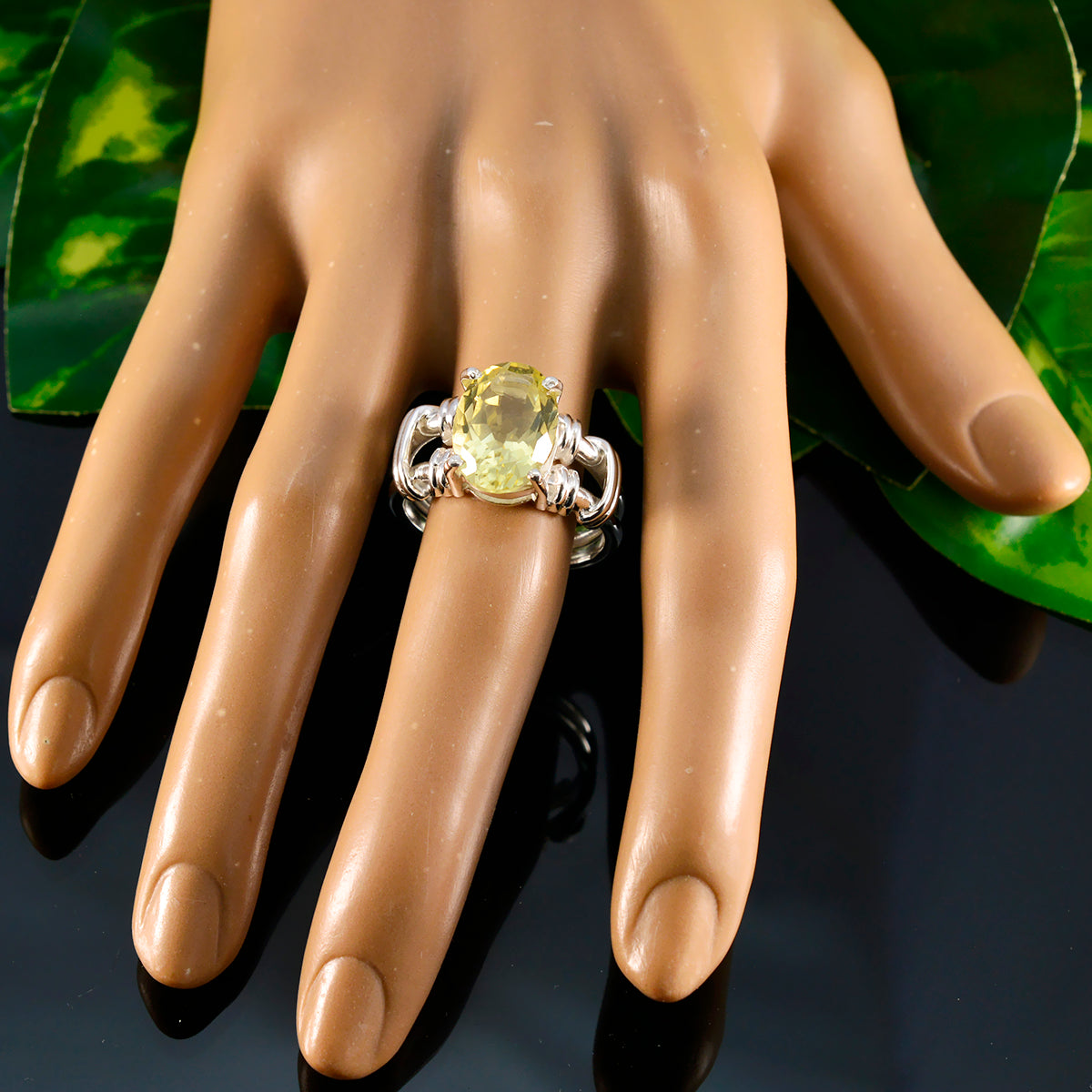 Citrine Solitaire Mexican Sterling Silver Yellow Gemstone Eye catching Rope Wire Ring Jewelry