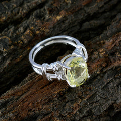 Citrine Solitaire Mexican Sterling Silver Yellow Gemstone Eye catching Rope Wire Ring Jewelry