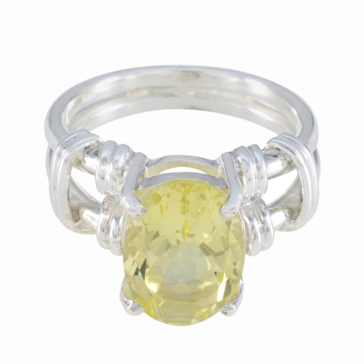 Citrine Solitaire Mexican Sterling Silver Yellow Gemstone Eye catching Rope Wire Ring Jewelry Главное изображение товара