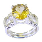 Citrine Solitaire Mexican Sterling Silver Yellow Gemstone Eye catching Rope Wire Ring Jewelry