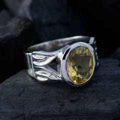 Citrine Solitaire Indian 92.5 Silver Yellow Gems Versatile antique Ring Jewelry
