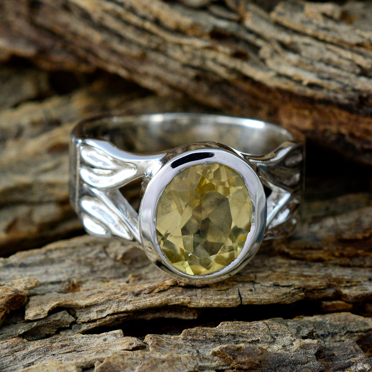Citrine Solitaire Indian 92.5 Silver Yellow Gems Versatile antique Ring Jewelry