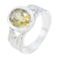 Citrine Solitaire Indian 92.5 Silver Yellow Gems Versatile antique Ring Jewelry