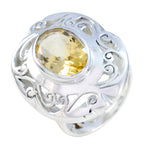Citrine Solitaire Italian 925 Sterling Silver Yellow Gemstones Chunky Filigree Ring Jewelry