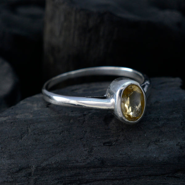 Citrine Solitaire Turkish Silver Yellow Gemstones Delicate Graceful Ring Jewellery