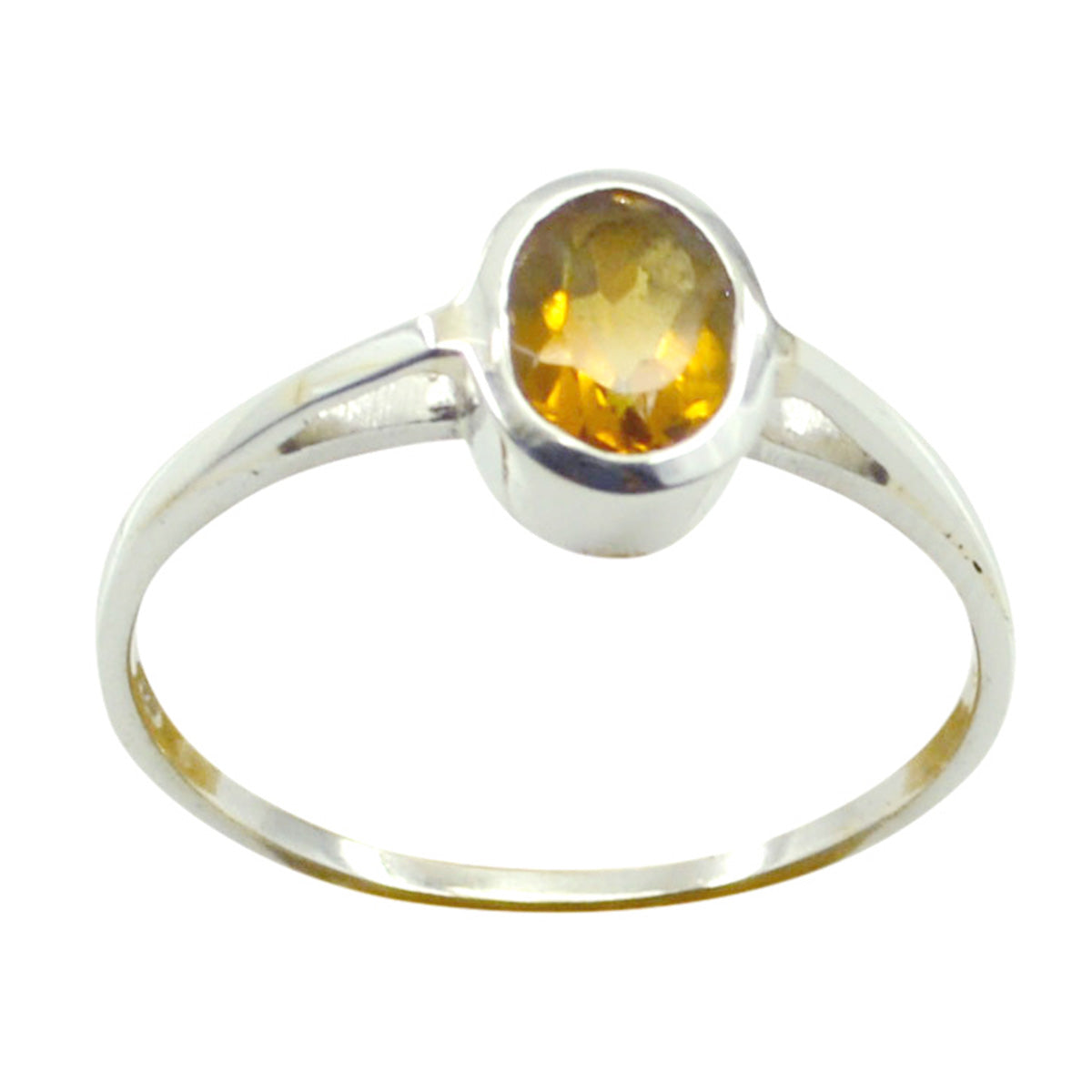 Citrine Solitaire Turkish Silver Yellow Gemstones Delicate Graceful Ring Jewellery
