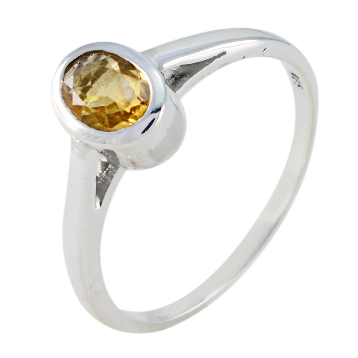 Citrine Solitaire Turkish Silver Yellow Gemstones Delicate Graceful Ring Jewellery