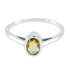 Citrine Solitaire Turkish Silver Yellow Gemstones Delicate Graceful Ring Jewellery