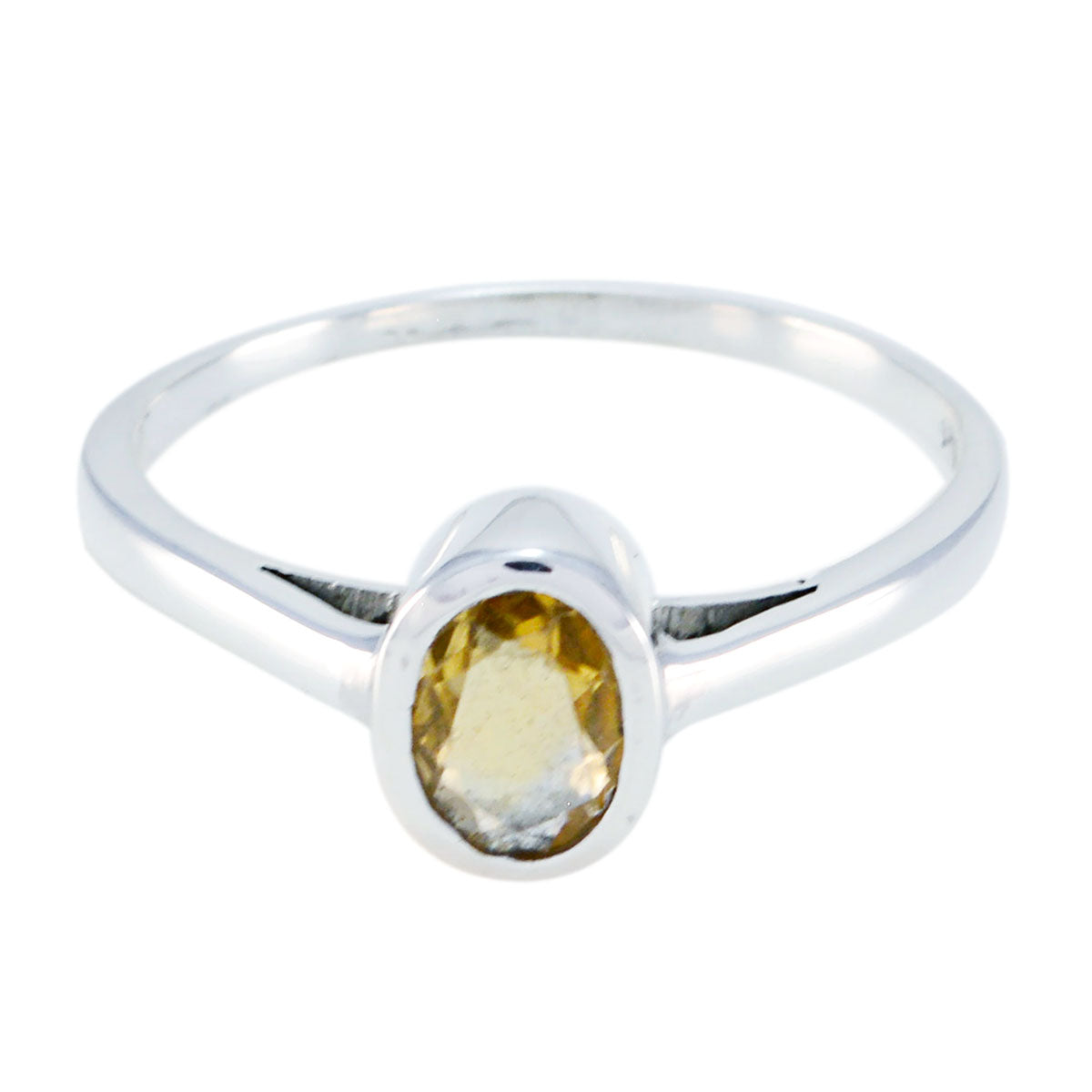 Citrine Solitaire Turkish Silver Yellow Gemstones Delicate Graceful Ring Jewellery