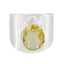 Citrine Solitaire German Silver Yellow Gems Versatile Armor Ring Jewelry
