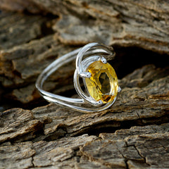 Citrine Solitaire Turkish 925 Silver Yellow Gemstone Delicate Fairytale Ring Jewellery