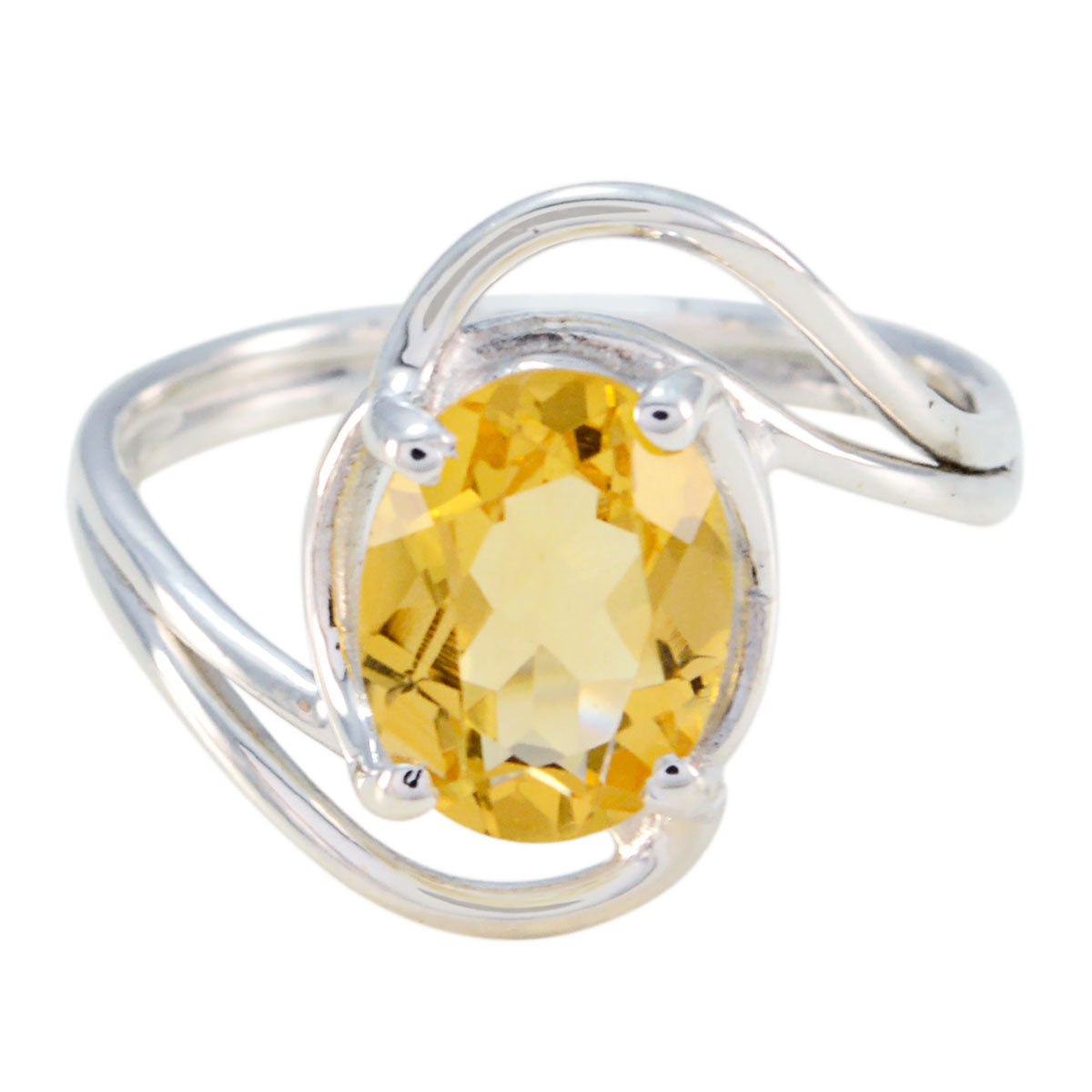 Citrine Solitaire Turkish 925 Silver Yellow Gemstone Delicate Fairytale Ring Jewellery