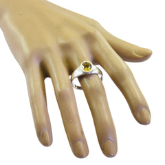 Citrine Solitaire Indian 92.5 Silver Yellow Gemstones Slim Artisan Ring Jewelry