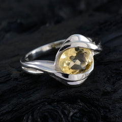 Citrine Solitaire Moroccan Sterling Silver Yellow Gemstone Slim Heritage Ring Jewellery