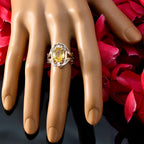 Citrine Solitaire African 92.5 Silver Yellow Gems Tiny Ethnic Ring Jewellery