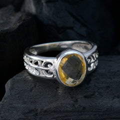 Citrine Solitaire Mexican 925 Sterling Silver Yellow Gemstone Featherlight Filigree Ring Jewelry