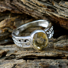 Citrine Solitaire Mexican 925 Sterling Silver Yellow Gemstone Featherlight Filigree Ring Jewelry