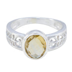 Citrine Solitaire Mexican 925 Sterling Silver Yellow Gemstone Featherlight Filigree Ring Jewelry