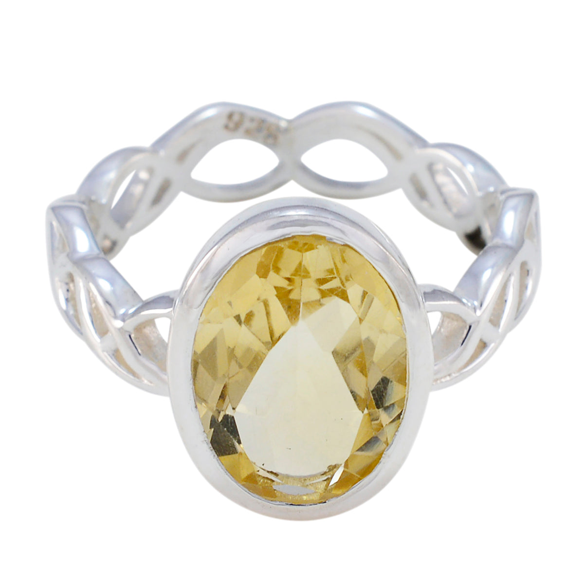Citrine Solitaire Spanish Sterling Silver Yellow Gems Minimal Rope Wire Ring Jewelry Main image