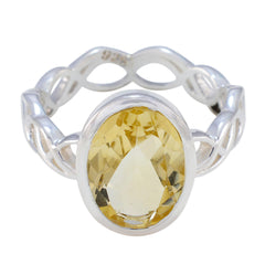 Citrine Solitaire Spanish Sterling Silver Yellow Gems Minimal Rope Wire Ring Jewelry