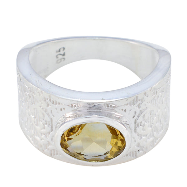 Citrine Solitaire French Sterling Silver Yellow Gemstone Essential  Art Deco Ring Jewellery