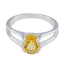 Citrine Solitaire Moroccan Sterling Silver Yellow Gems Slim Cultural Ring Jewelry