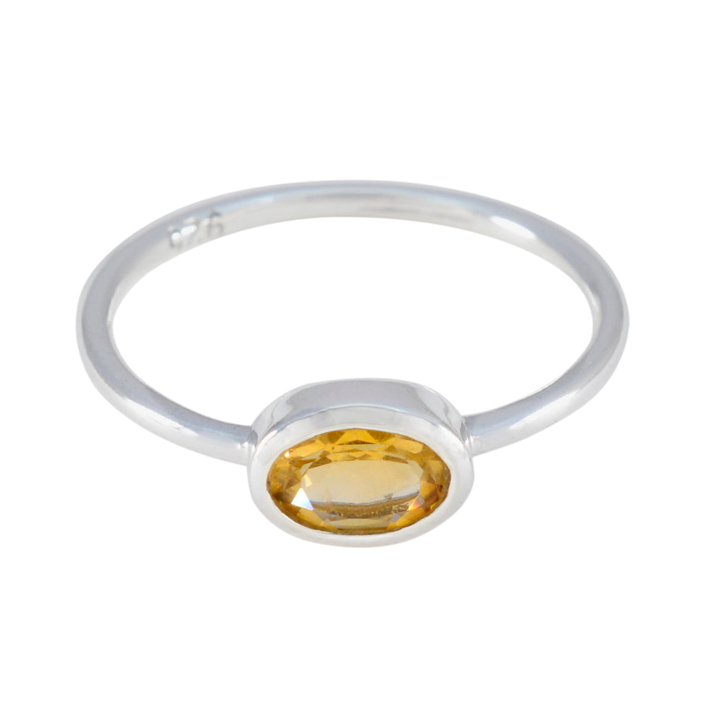 Citrine Solitaire Korean 92.5 Silver Yellow Gemstones Elegant  Fairytale Ring Jewellery