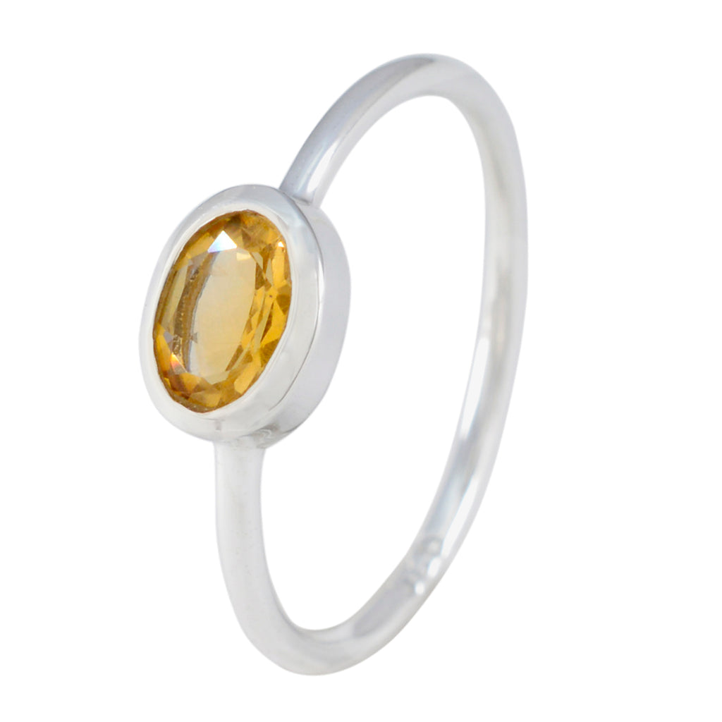 Citrine Solitaire Korean 92.5 Silver Yellow Gemstones Elegant  Fairytale Ring Jewellery