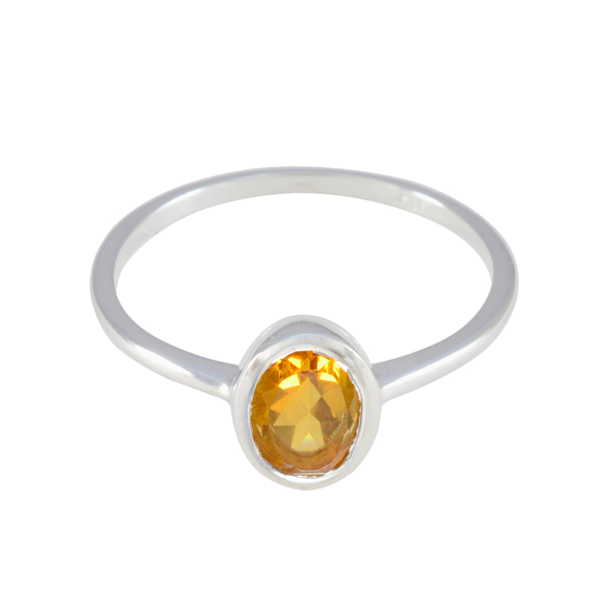 Citrine Solitaire Turkish Silver Yellow Gems Delicate Romantic Ring Jewelry Immagine principale del prodotto