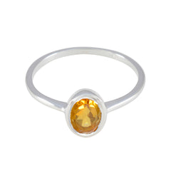 Citrine Solitaire Turkish Silver Yellow Gems Delicate Romantic Ring Jewelry