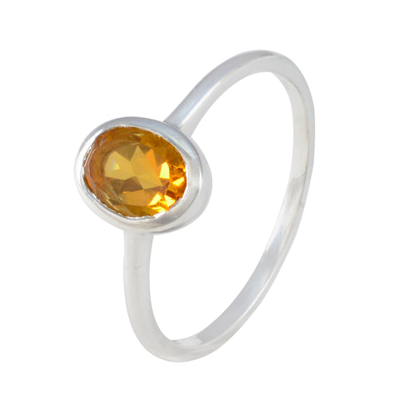 Citrine Solitaire Turkish Silver Yellow Gems Delicate Romantic Ring Jewelry