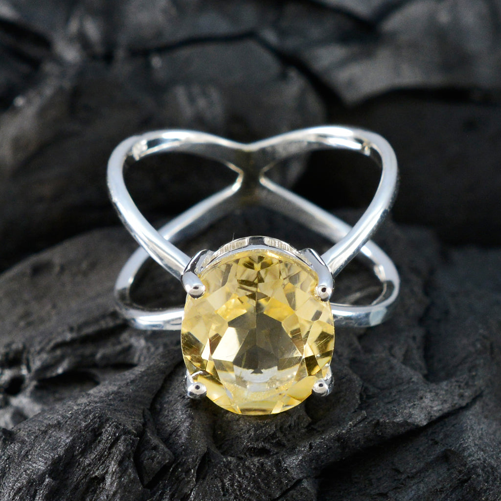 Citrine Solitaire Egyptian Sterling Silver Yellow Gemstone Tiny Contemporary Ring Jewelry