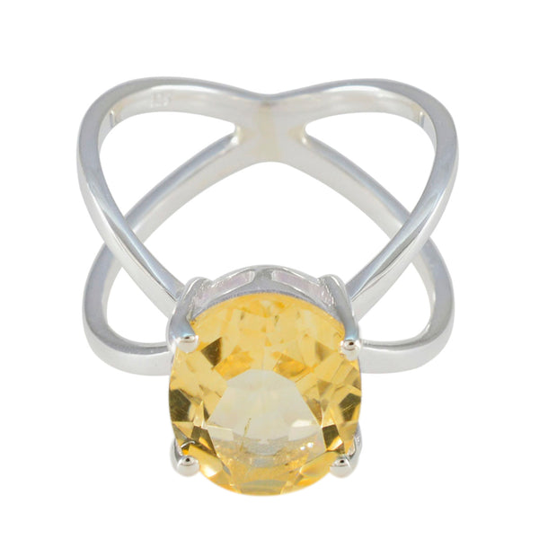 Citrine Solitaire Egyptian Sterling Silver Yellow Gemstone Tiny Contemporary Ring Jewelry