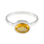Citrine Solitaire Japanese 925 Sterling Silver Yellow Gemstone Dainty Contemporary Ring Jewelry