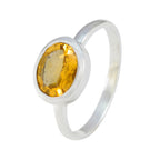 Citrine Solitaire Japanese 925 Sterling Silver Yellow Gemstone Dainty Contemporary Ring Jewelry