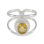Citrine Solitaire Moroccan 92.5 Silver Yellow Gemstones Tiny Traditional Ring Jewellery