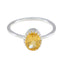 Citrine Solitaire Korean Silver Yellow Gems Delicate Sophisticated Ring Jewelry