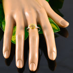 Citrine Solitaire American 925 Sterling Silver Yellow Gems Whisper thin Trendy Ring Jewellery