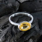 Citrine Solitaire American 925 Sterling Silver Yellow Gems Whisper thin Trendy Ring Jewellery