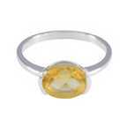 Citrine Solitaire American 925 Sterling Silver Yellow Gems Whisper thin Trendy Ring Jewellery