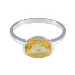 Citrine Solitaire American 925 Sterling Silver Yellow Gems Whisper thin Trendy Ring Jewellery