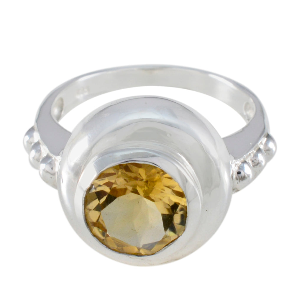Citrine Solitaire French 925 Silver Yellow Gems Eye catching Fairytale Ring Jewelry
